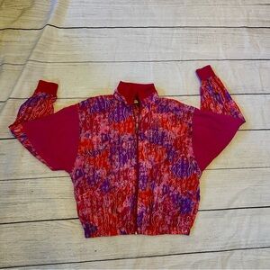 Vintage 80s Nike Floral Windbreaker Pink Purple Size Medium